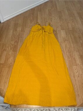 Banana Republic Mustard Yellow Maxi Dress with Spaghetti Straps